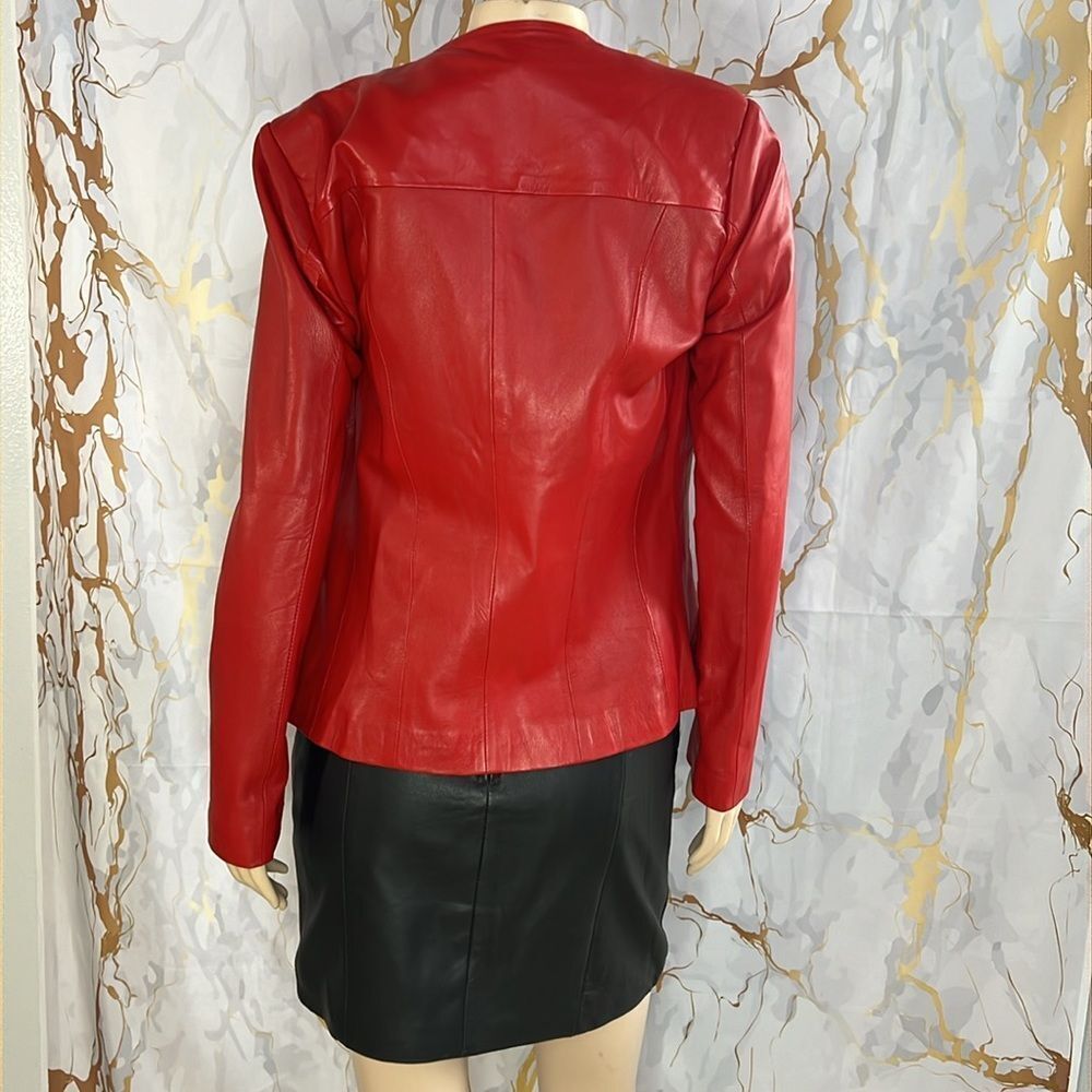 Aaron Craft Red Leather Jacket - image 6